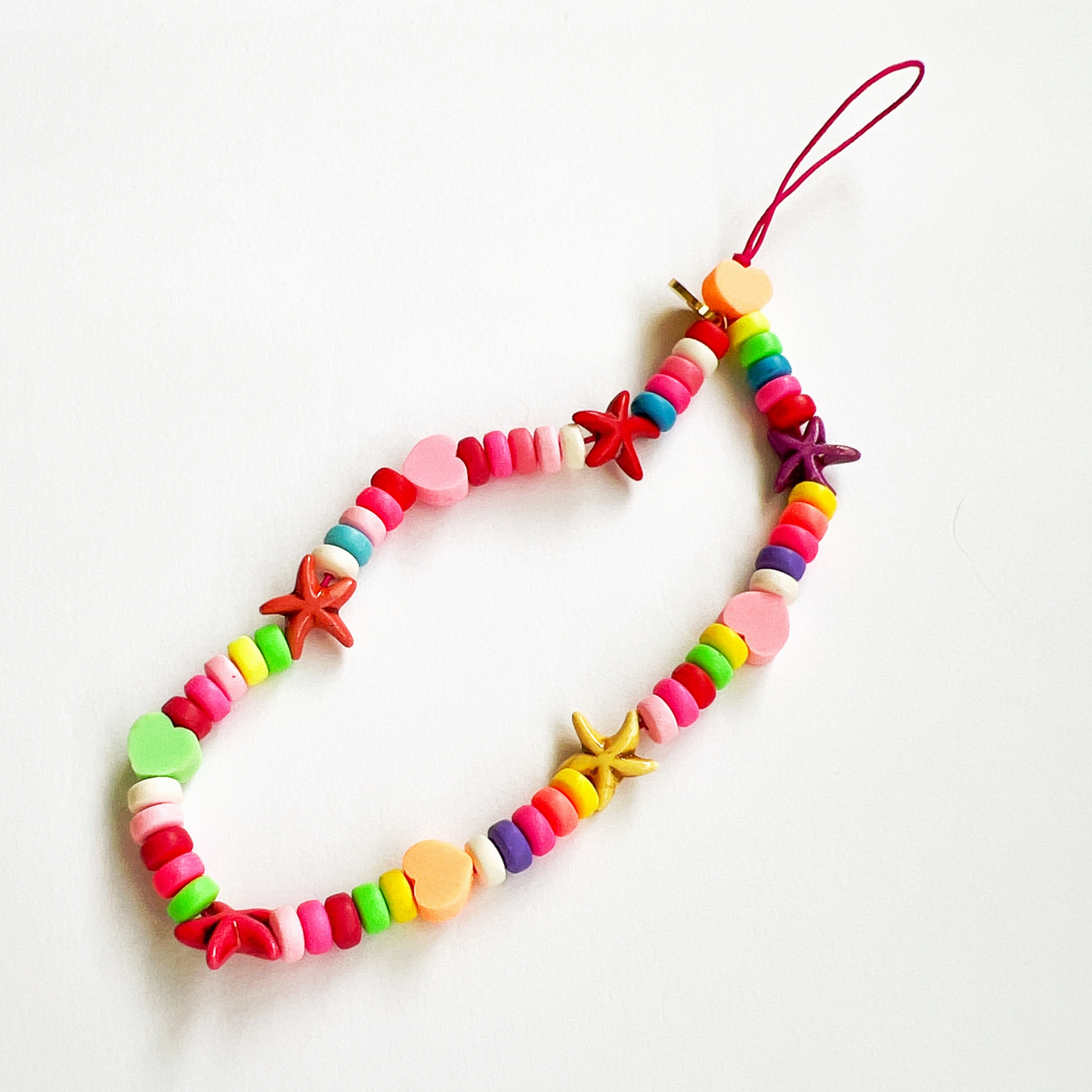 Multicolored Phone Strap with Charms