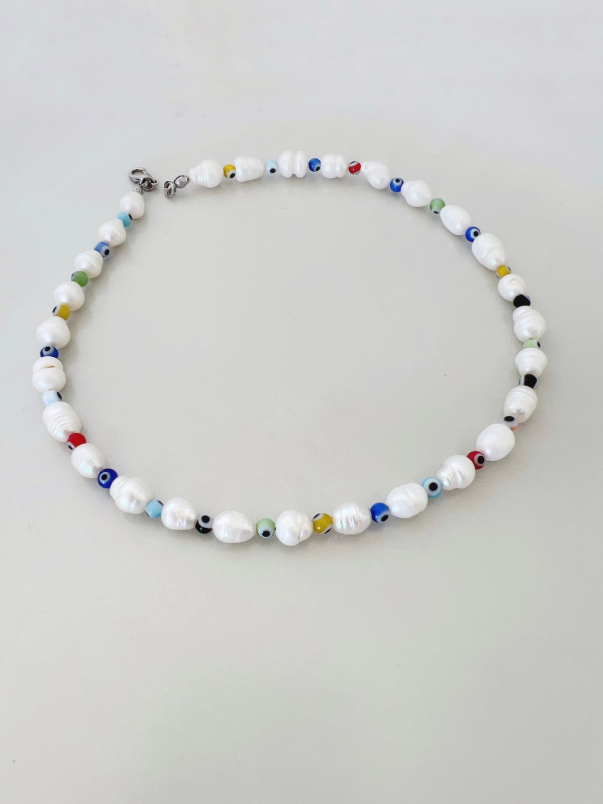 Evil Eye White Peal Necklace